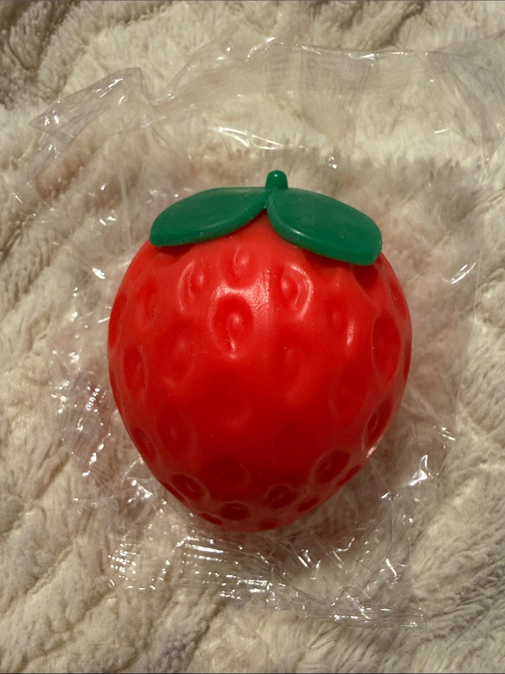NWT Red Strawberry Shaped Squishy Toy